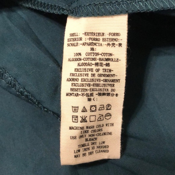 NWT. Free People Button Down. Sm. Dark Teal/Green - Picture 8 of 8